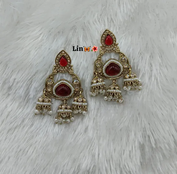 Red_Stone_Gold_Tone_Alloy_Chandelier_Earrings_For_Women