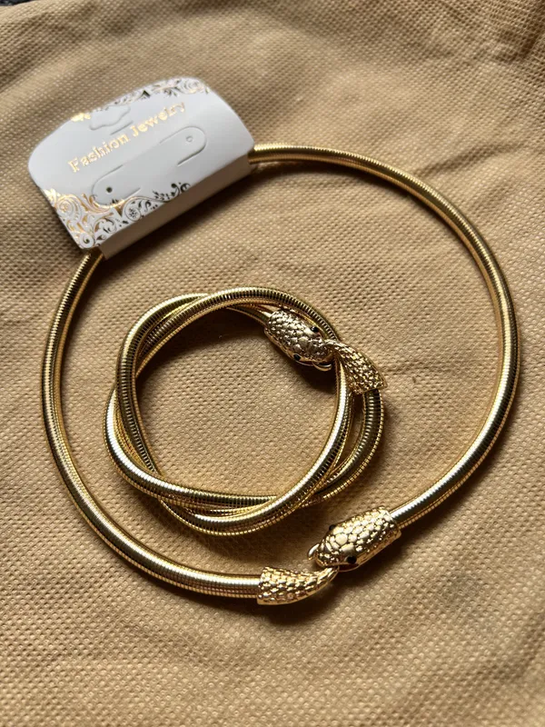 Gold_Tone_Alloy_Snake_Design_Necklace_For_Women