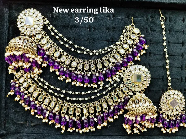 Multicolor_Alloy_Kundan_Style_Earrings_And_Maang_Tikka_For_Women
