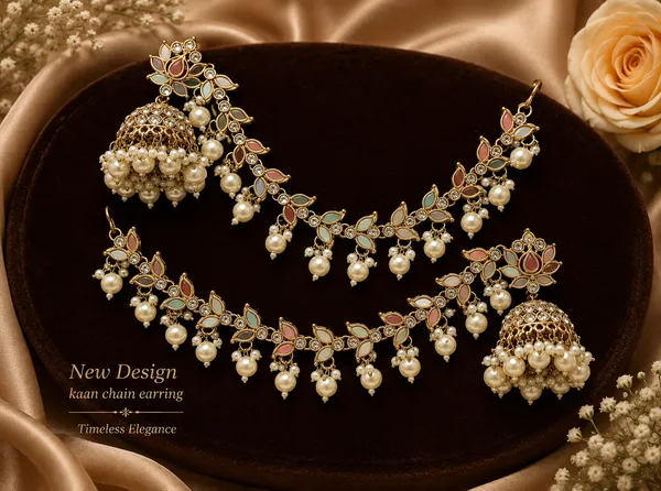 Multicolor_Alloy_Pearl_Kaan_Chain_Earrings_For_Women