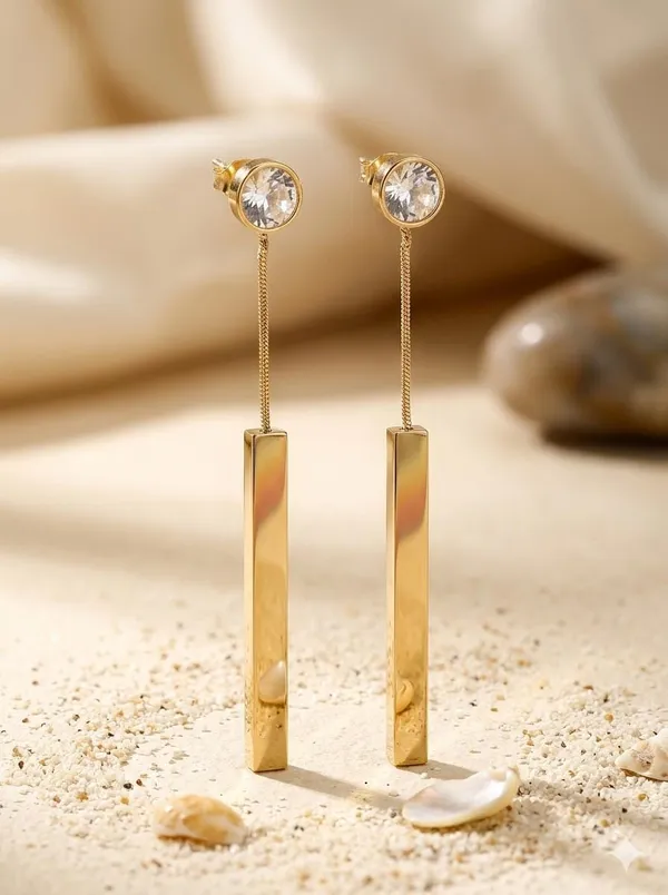 Gold_Bezel-Set_Solitaire_and_Bar_Drop_Earrings