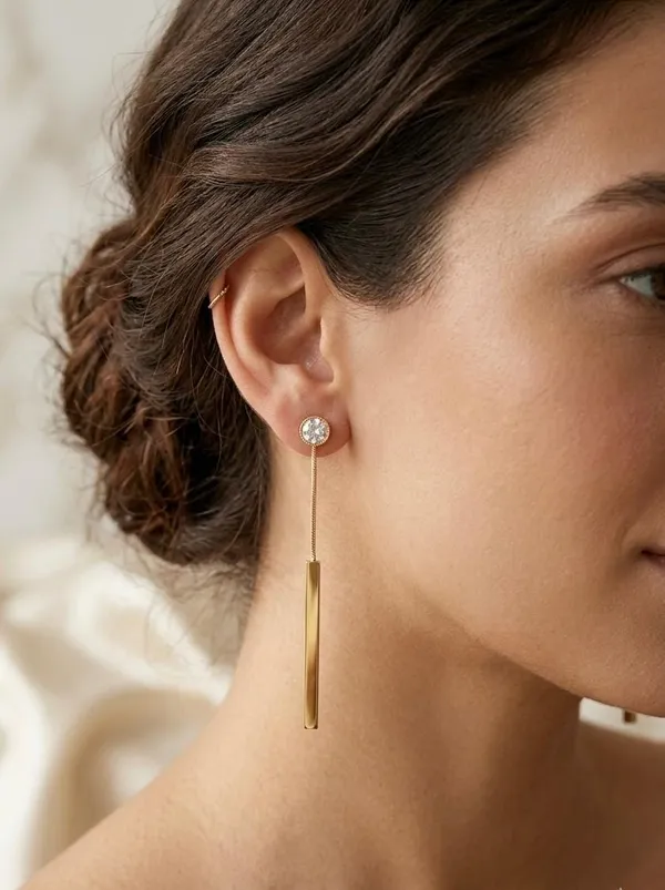 Gold_Bezel-Set_Solitaire_and_Bar_Drop_Earrings