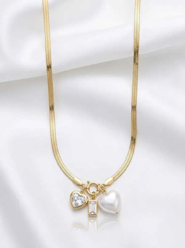 Gold-Plated_Flat_Snake_Chain_Necklace_with_Multi-Charm_Pendants