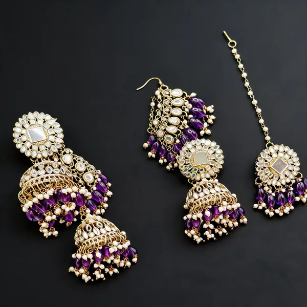 Multicolor_Alloy_Kundan_Style_Earrings_And_Maang_Tikka_For_Women