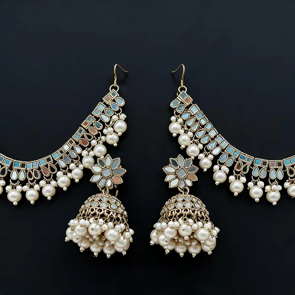 Multicolor_Alloy_Pearl_Stone_Earrings_For_Women
