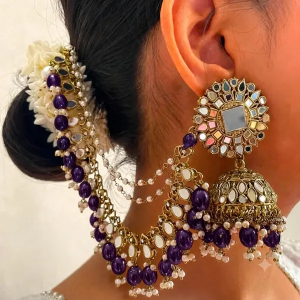 Multicolor_Alloy_Kundan_Style_Earrings_And_Maang_Tikka_For_Women