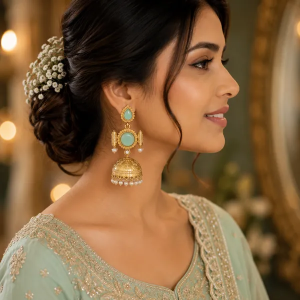 Gold_Tone_Alloy_Green_Stone_Jhumka_Earrings_For_Women