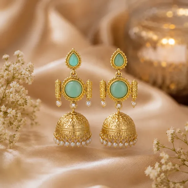 Gold_Tone_Alloy_Green_Stone_Jhumka_Earrings_For_Women