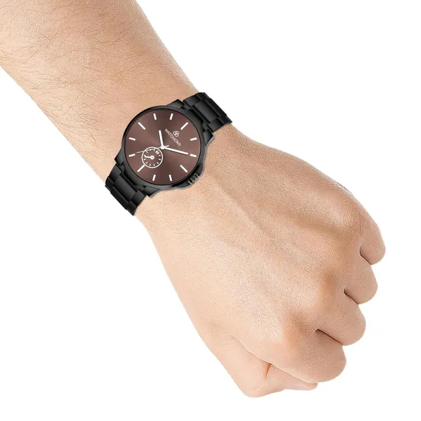 Men_S_Quartz_Analog_Wristwatch_Black_Metal_Strap_Watch_With_Sub_Dial_Stainless_Steel_Bracelet_Precise_Quartz_Movement