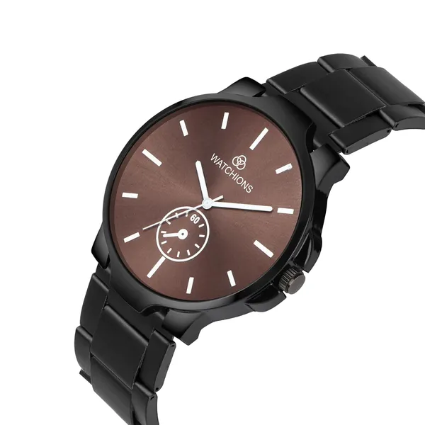 Men_S_Quartz_Analog_Wristwatch_Black_Metal_Strap_Watch_With_Sub_Dial_Stainless_Steel_Bracelet_Precise_Quartz_Movement