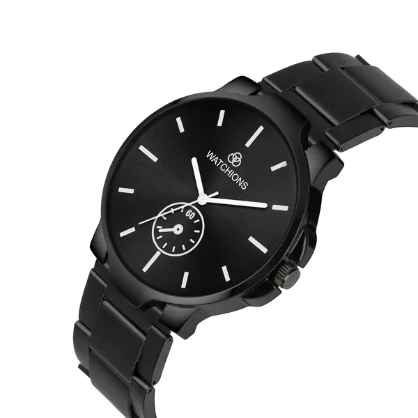 Men_S_Quartz_Analog_Wristwatch_Black_Metal_Strap_Watch_With_Sub_Dial_Stainless_Steel_Bracelet_Precise_Quartz_Movement