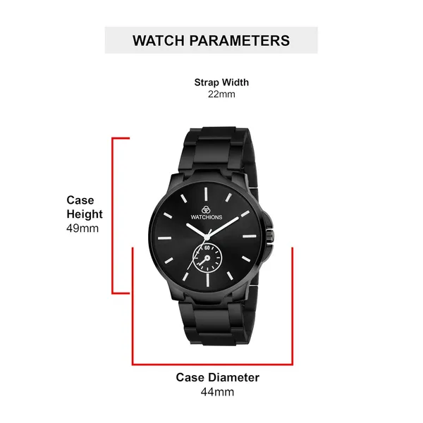 Men_S_Quartz_Analog_Wristwatch_Black_Metal_Strap_Watch_With_Sub_Dial_Stainless_Steel_Bracelet_Precise_Quartz_Movement