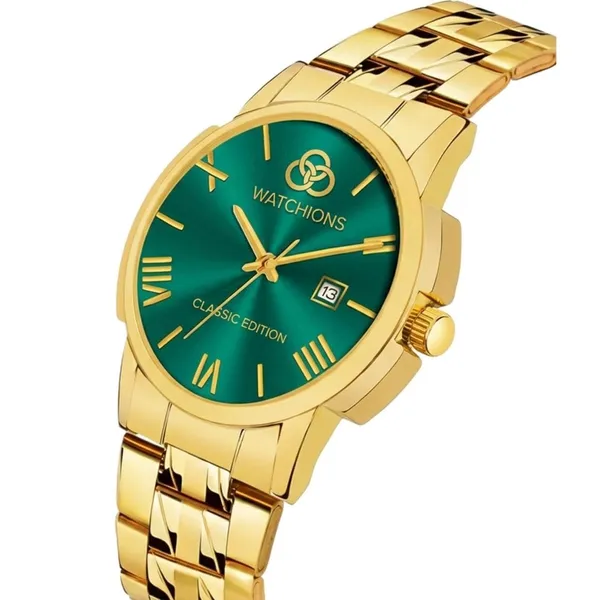 Mens_Watch_Green_Golden_Dial_With_Mesh_Chain_Roman_Numbers_Day_Date_Functioning_Gents_Casual_Watch_Stainless_Steel_Strap_Analog_Watches_For_Men