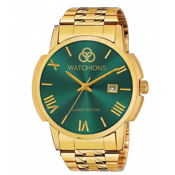 Mens_Watch_Green_Golden_Dial_With_Mesh_Chain_Roman_Numbers_Day_Date_Functioning_Gents_Casual_Watch_Stainless_Steel_Strap_Analog_Watches_For_Men