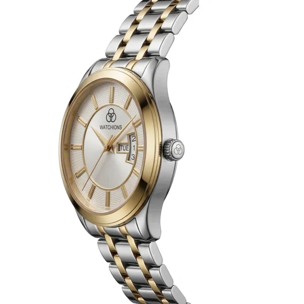 WATCHIONS_Duo-Tone_Day-Date_Watch_With_Silver_Brass_Dial