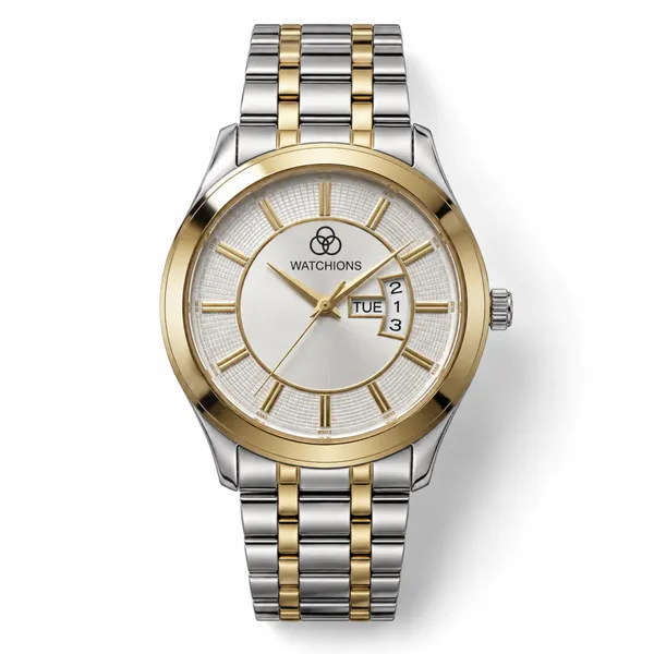WATCHIONS_Duo-Tone_Day-Date_Watch_With_Silver_Brass_Dial