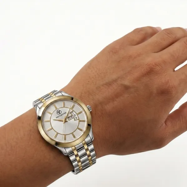 WATCHIONS_Duo-Tone_Day-Date_Watch_With_Silver_Brass_Dial