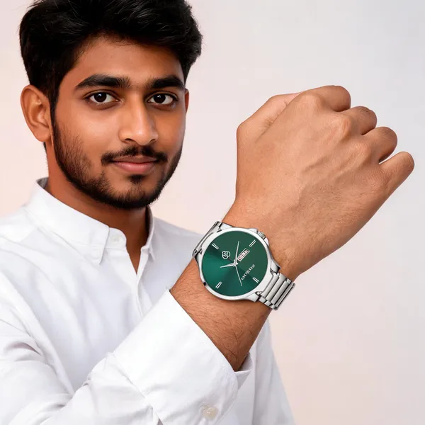 Rama_Green_Stainless_Steel_Day_Date_Analog_Quartz_Wrist_Watch_For_Men