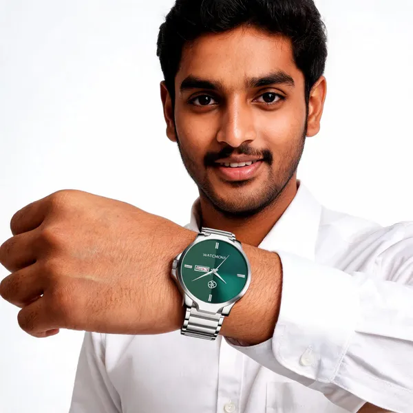 Rama_Green_Stainless_Steel_Day_Date_Analog_Quartz_Wrist_Watch_For_Men