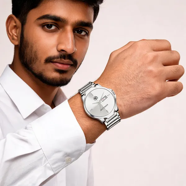 Silver_Stainless_Steel_Day_Date_Analog_Quartz_Wrist_Watch_For_Men