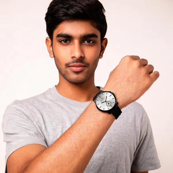 Silver_Silicone_Sub-Dial_Analog_Quartz_Wrist_Watch_For_Men