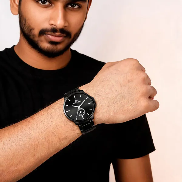 Black_Stainless_Steel_Sub-Dial_Analog_Quartz_Wrist_Watch_For_Men