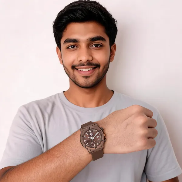 Brown_Silicone_Cushion_Dial_Date_Analog_Wrist_Watch_For_Men