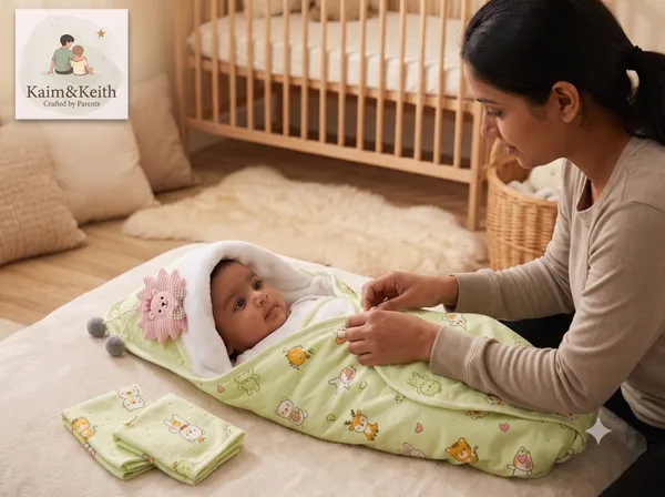 Set_of_-_1_Double_layered_Dry_Sheet_+_1_Soft_Baby_Wrap_+_2_Face_Towels