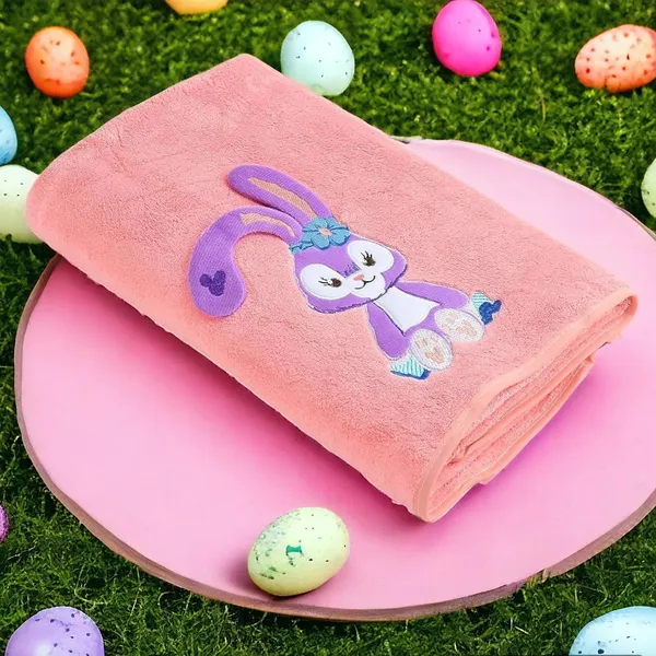 Bunny_Embroidered_Supersoft_Bath_Towel_-_400GSM_Peech