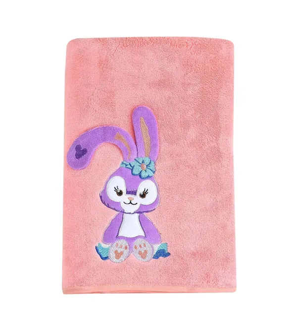 Bunny_Embroidered_Supersoft_Bath_Towel_-_400GSM_Peech