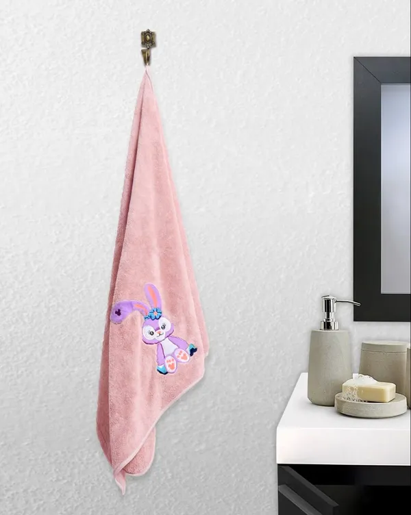 Bunny_Embroidered_Supersoft_Bath_Towel_-_400GSM_Peech