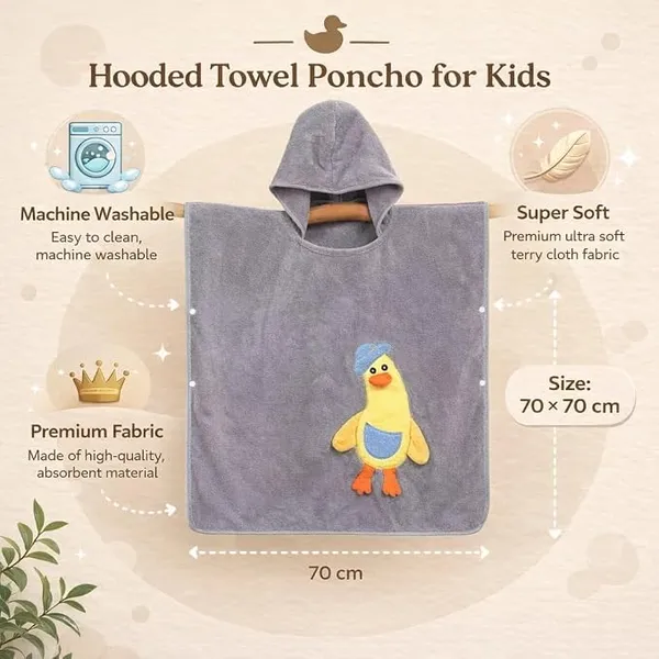 DuckieHug_Kids_Hooded_Bath_Poncho_Towel
