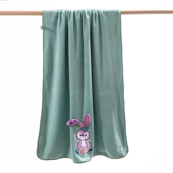 Bunny_Embroidered_Supersoft_Bath_Towel_-_400GSM_Green