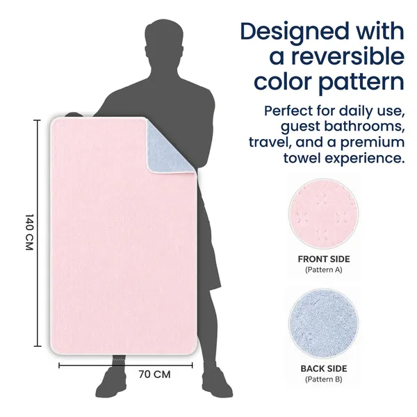 Plush_Two-Tone_Blue_&_Peech_Bath_Towel_600GSM