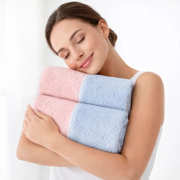 Plush_Two-Tone_Blue_&_Peech_Bath_Towel_600GSM