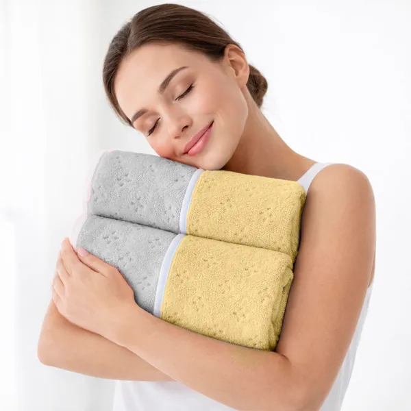 Plush_Two-Tone_Yellow_&_Grey_Bath_Towel_600GSM
