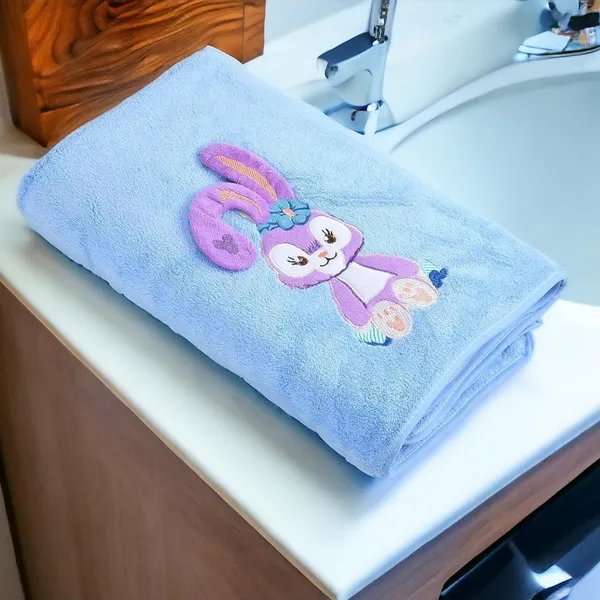 Bunny_Embroidered_Supersoft_Bath_Towel_-_400GSM_Blue