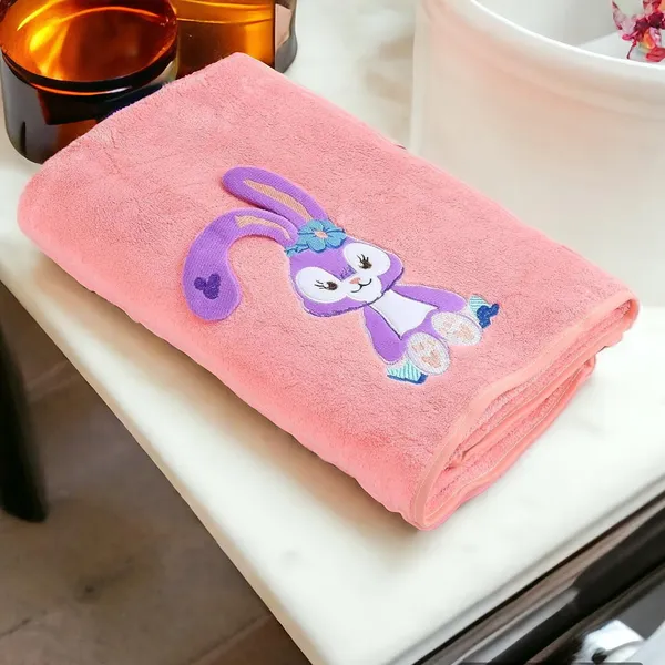 Bunny_Embroidered_Supersoft_Bath_Towel_-_400GSM_Peech