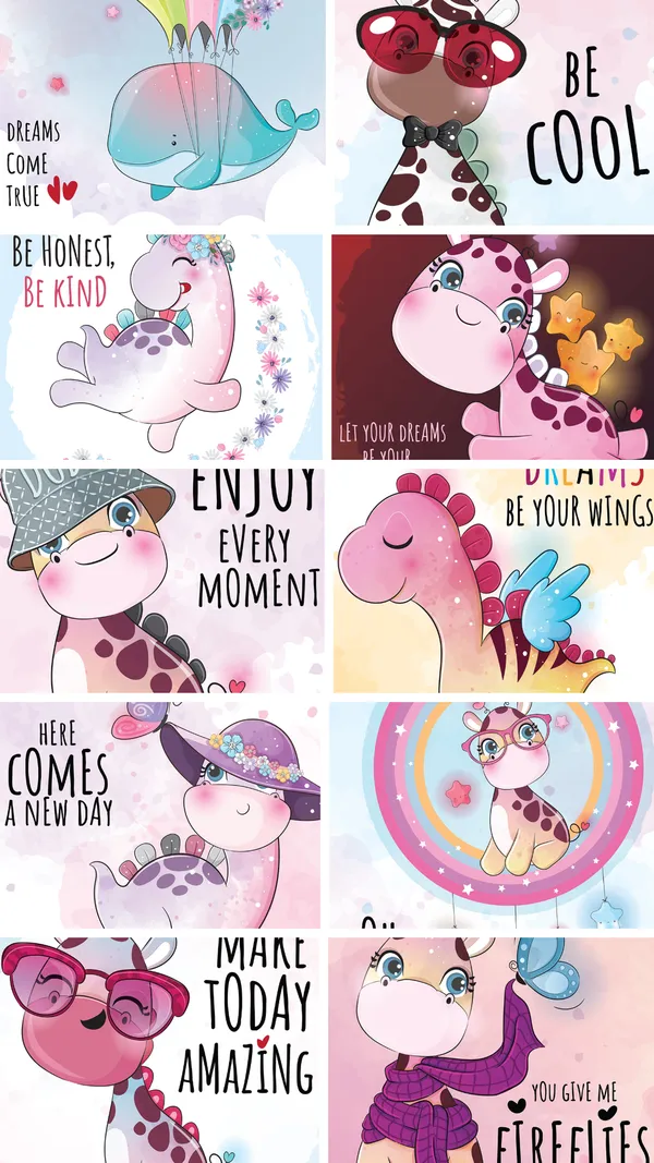 10-Cute_Dino_-_Colourful_Kids_Room_Arts-Unframed