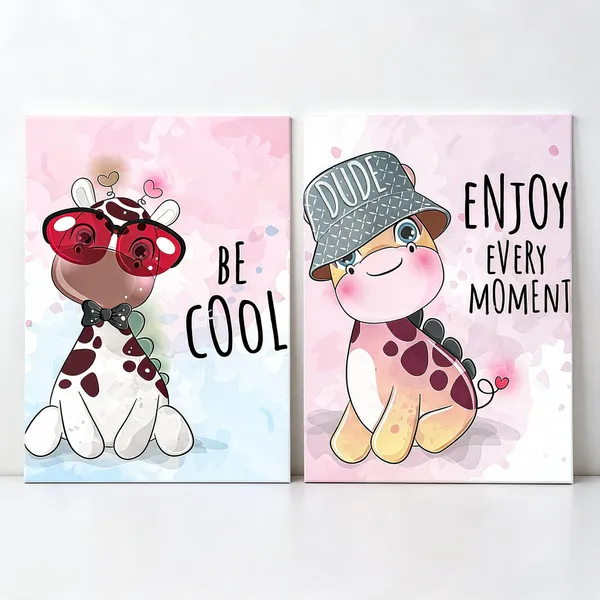 300_Gsm_Paper_Cute_Dinosaur_Multicolor_Kids_Room_Wall_Posters_-_Set_Of_10Pc_|_Pack_Of_2