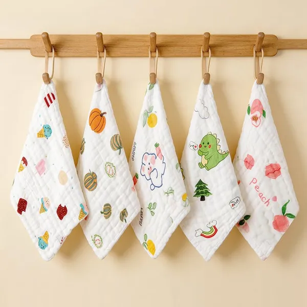 White_Printed_Muslin_baby_face_Towels_-_Set_of_5