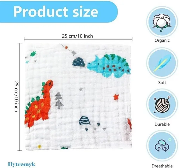 White_Printed_Muslin_baby_face_Towels_-_Set_of_5