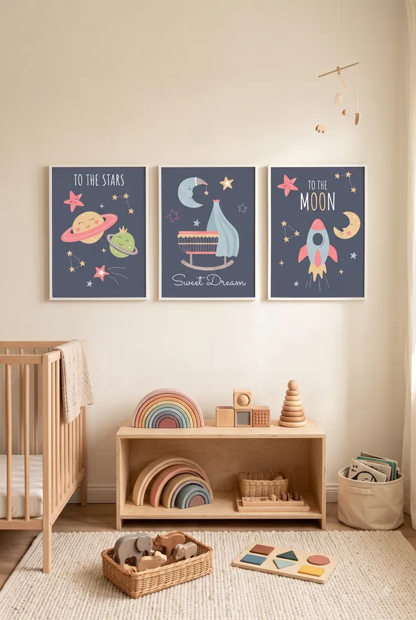 Space_Theme_Illustrated_Poster_Set