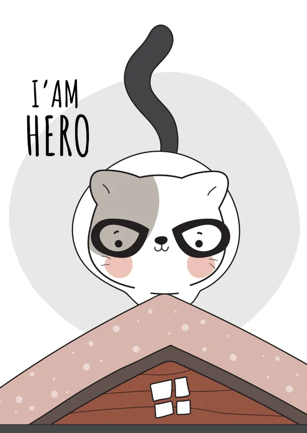 Cartoon_Cat_Illustration_Wall_Art_Print