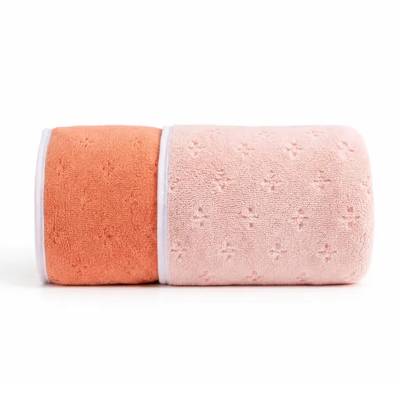 Plush_Two-Tone_Orange_&_Peech_Bath_Towel_600GSM