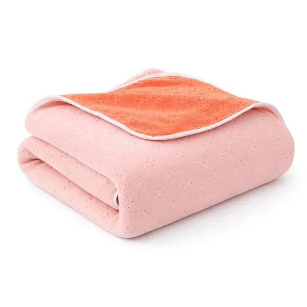 Orange_And_Peach_Microfiber_Two-Tone_Solid_Bath_Towel
