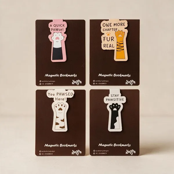 Paw_Prints_Magnetic_Bookmark_Set_Of_4