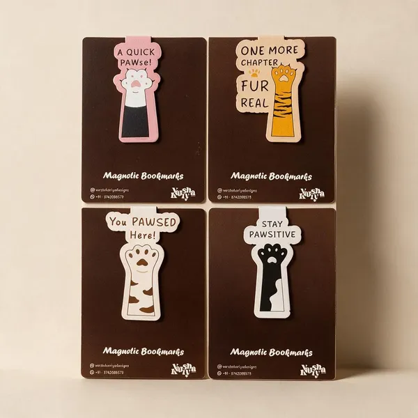 Paw_Prints_Magnetic_Bookmark_Set_Of_4