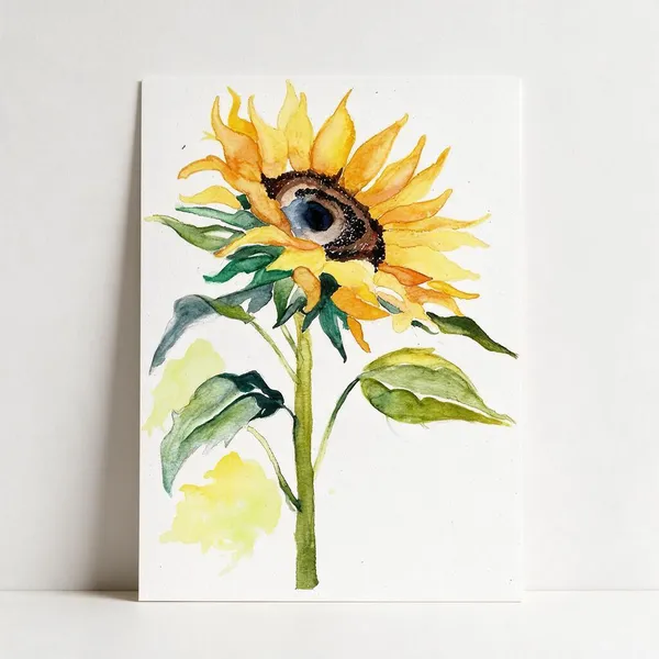 Sunflower_Watercolor_Art_Print_180_Gsm_Matte