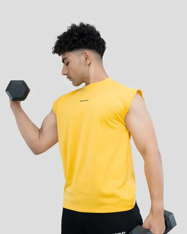 Yellow_Sleeveless_Sports_T-Shirt_for_Men